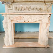 Indoor Used Mantel Large Double Faux Marble Fireplace Frame Living Decor